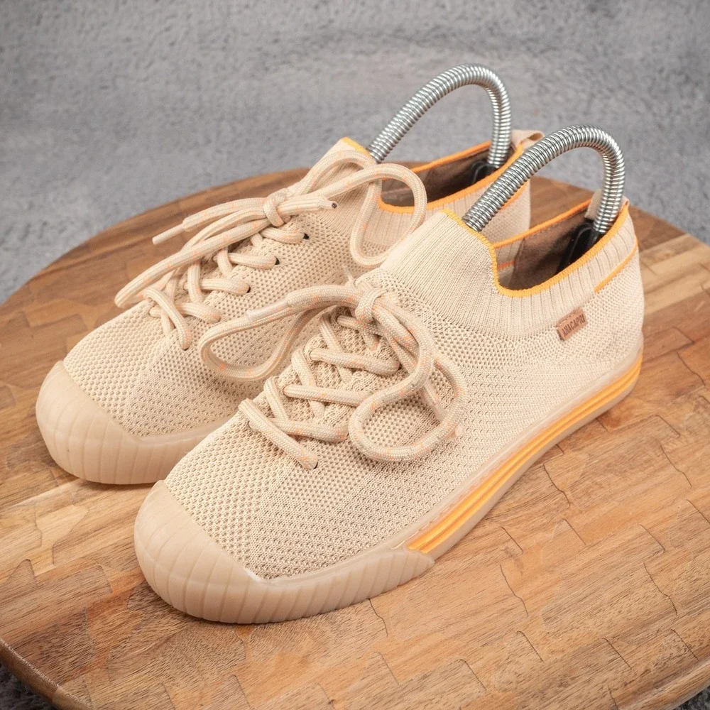 ANACAPRI Women Knit Slip On Sneakers Taupe Lace Up‎ Comfort Shoes 36 EUR 5.5 US